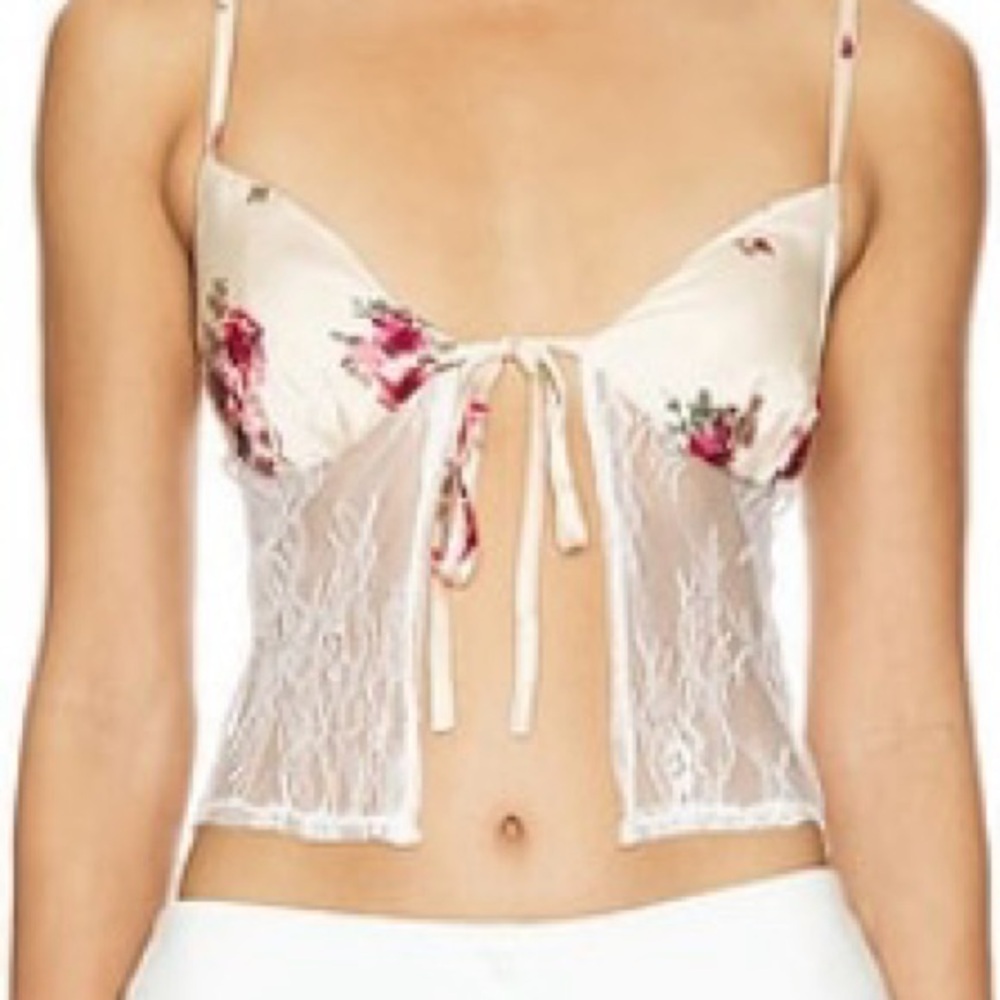 💫Revolve Women’s Romona Cami Top in Ivory Multi - Picture 4 of 8